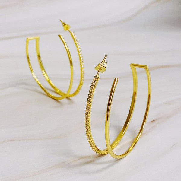 Doubled Open Top Hoop Earrings