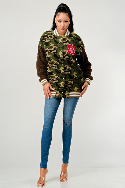 Camo Letterman Jacket