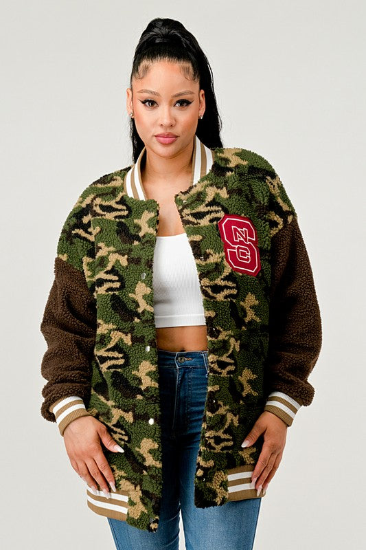 Camo Letterman Jacket