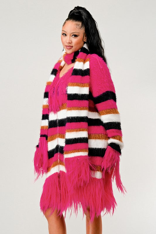 Athina Fuzzy Striped Sweater