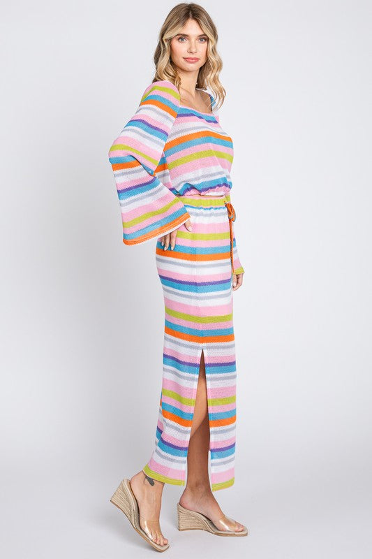 Multi-Color Stripe Maxi Skirt