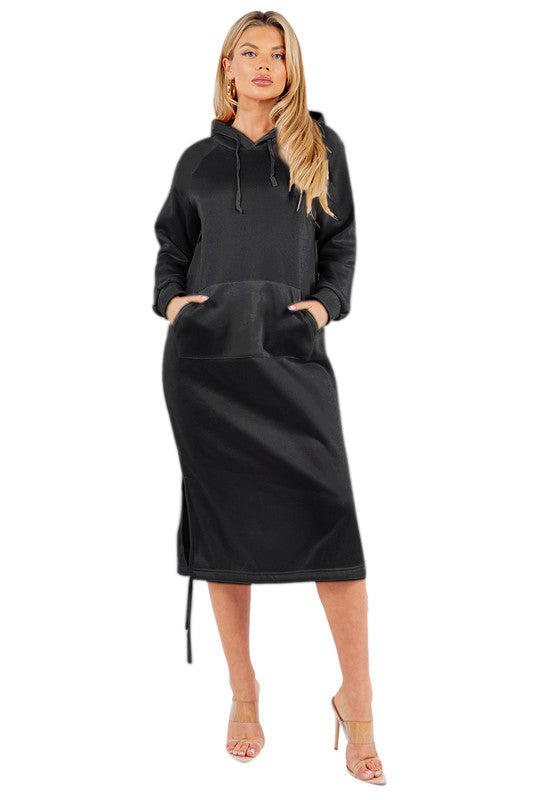 SEXY FASHION MAXI HOODIE DRESS