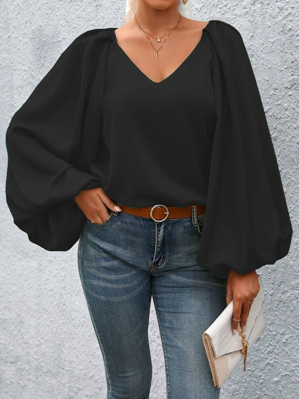 Lantern Sleeve Blouse