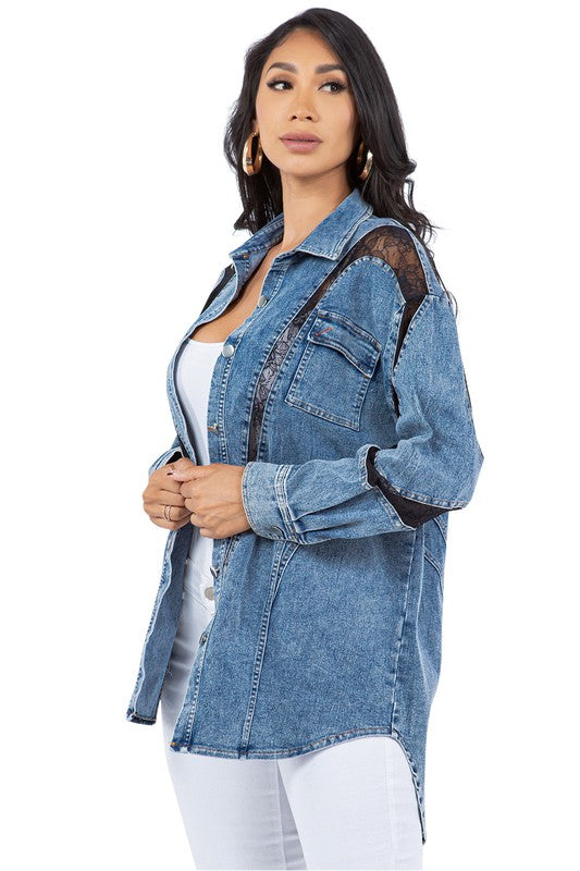 SEXY FASHION DENIM SHIRT JACKET