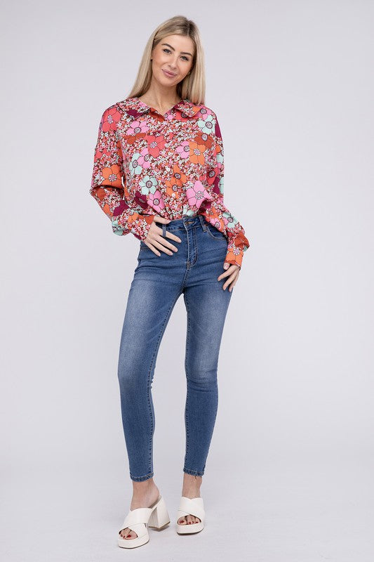 Floral Printed Long Sleeve Shirt