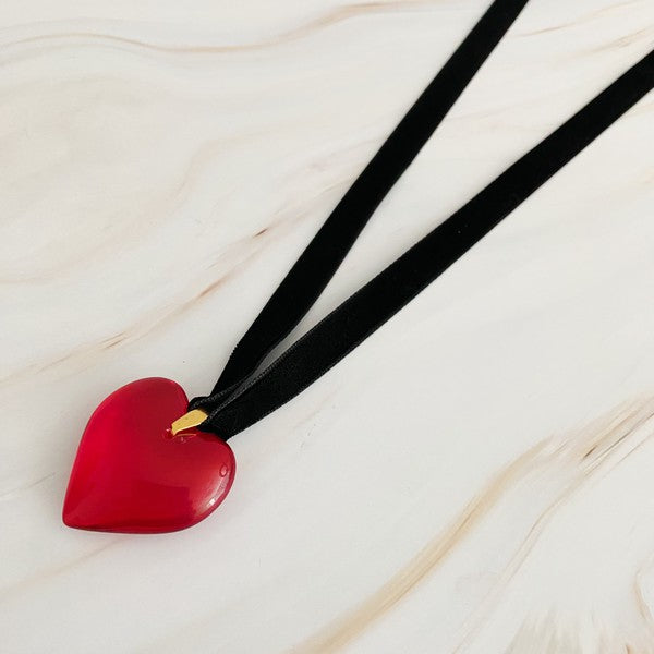 Bold In Red Black Sash Necklace