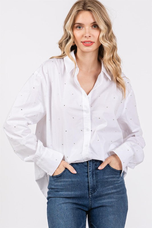 Rhinestone Button Up Shirt