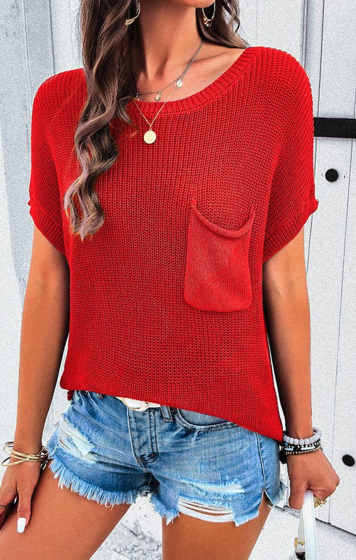 Knit round neck top