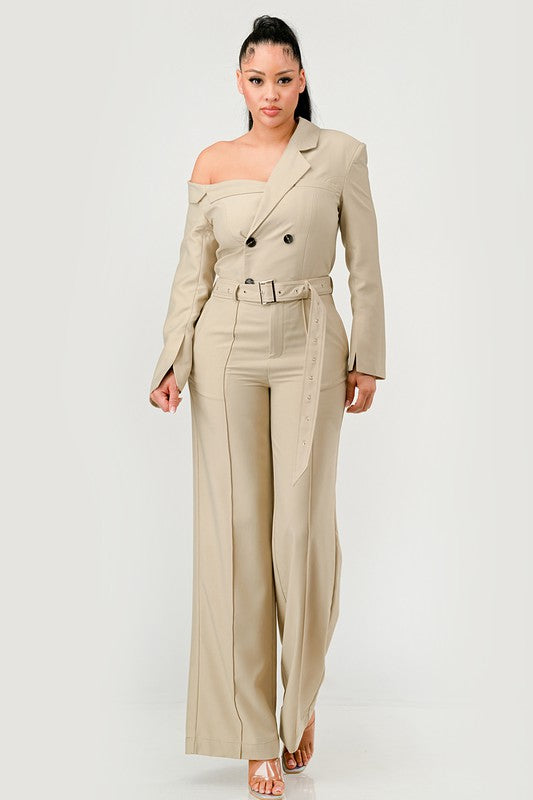 Savannah Elegance Trench Jumpsuit