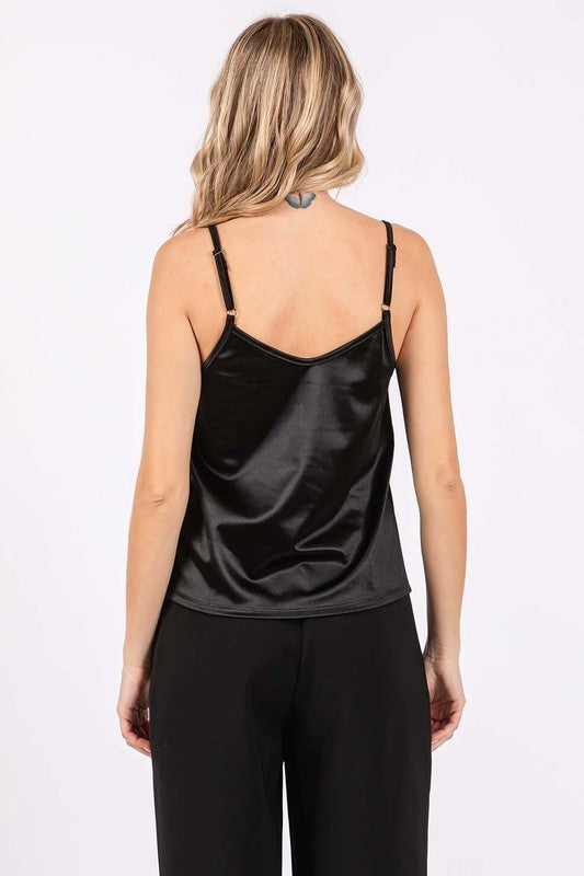 Plus Satin Tank Top