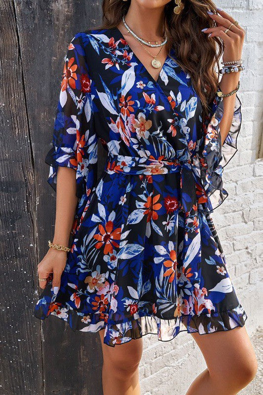 Floral wrap dress