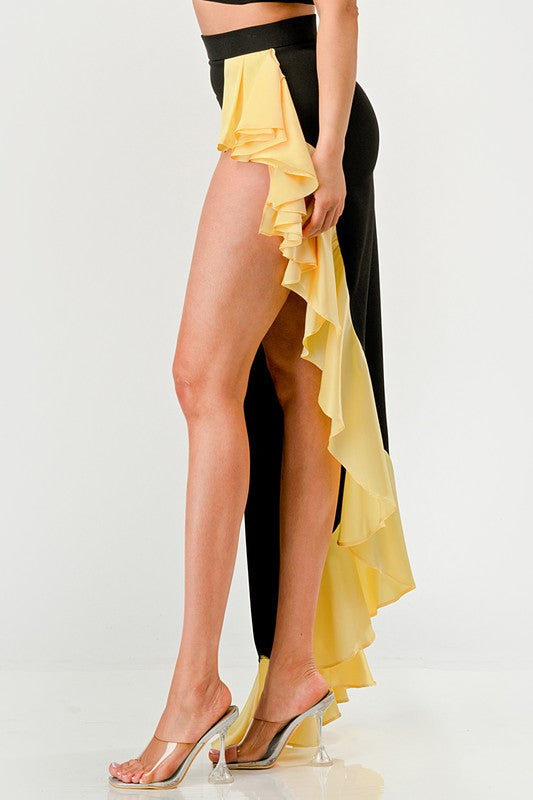 Sunset Ruffle Glamour Gown