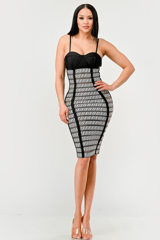 Maze Enigma Bodycon Dress