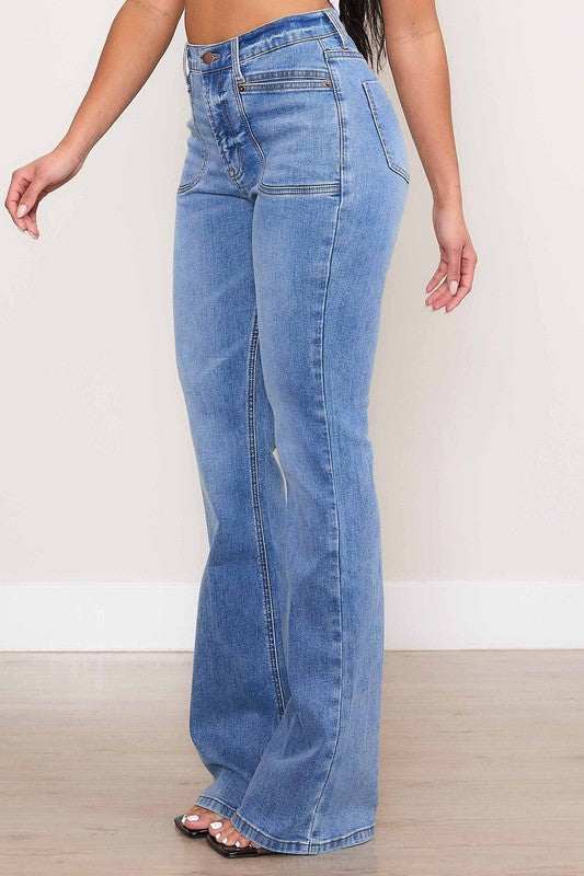 Square Pocket Bootcut Jeans