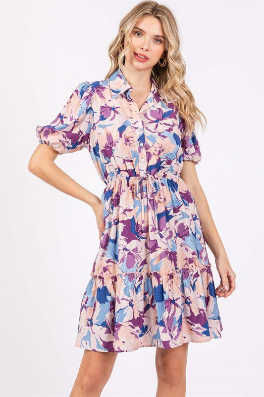 Floral Mini Shirt Dress