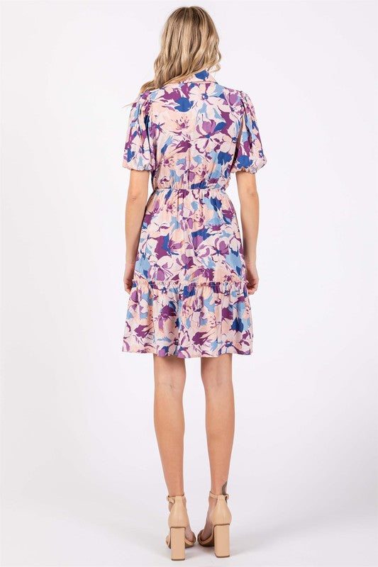 Floral Mini Shirt Dress