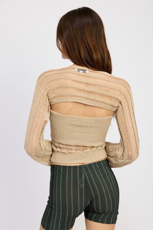 OPEN KNIT SHRUG