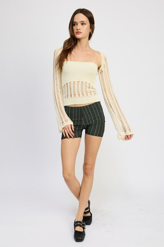 OPEN KNIT SHRUG