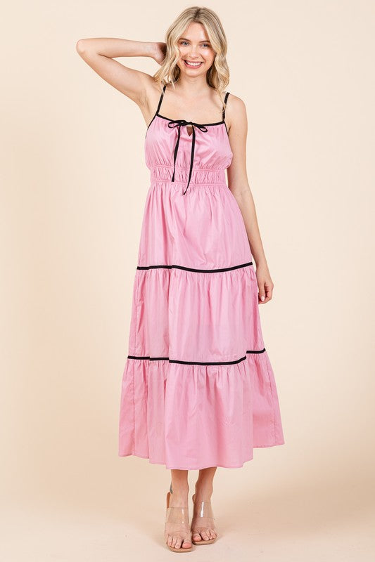 Piping Detailed Midi Sundress