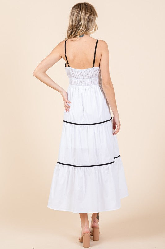 Piping Detailed Midi Sundress