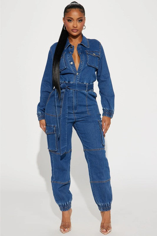 WOMEN DENIM SEXY JUMPSUIT