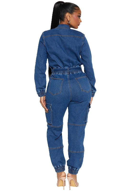 WOMEN DENIM SEXY JUMPSUIT