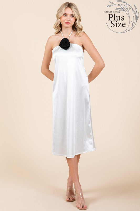 Plus Satin Slip Dress