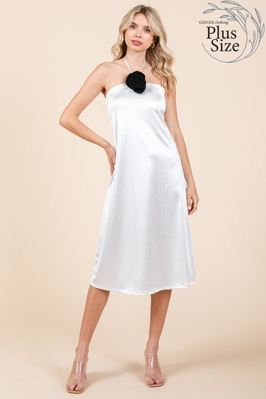 Plus Satin Slip Dress