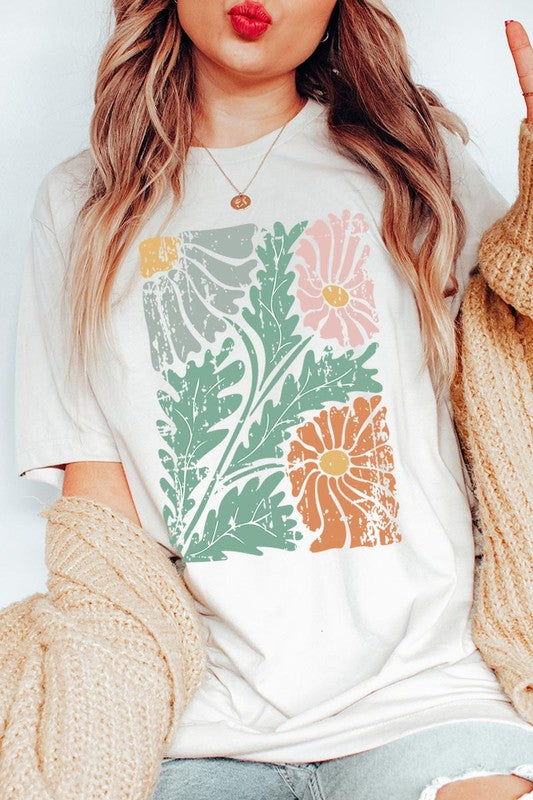 Distressed Boho flower Graphic T Shirts