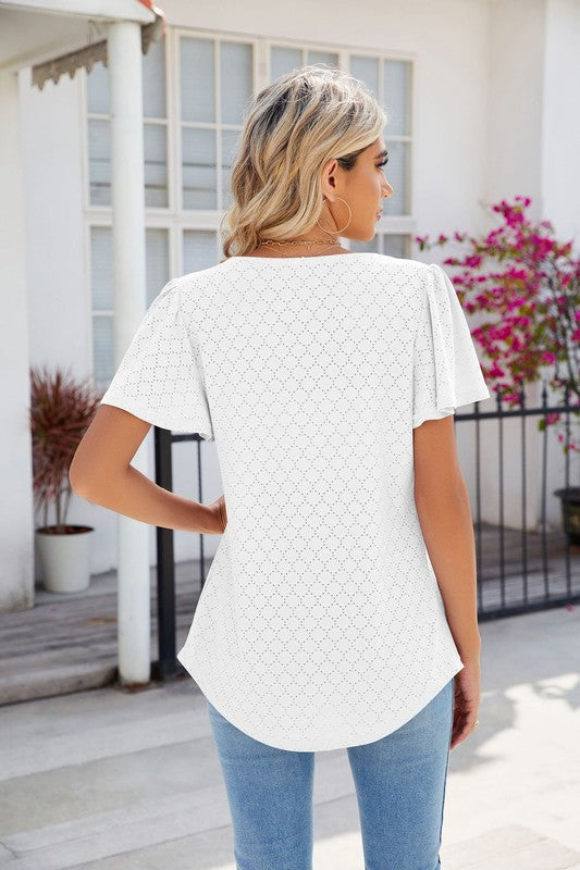 Women Casual Square Neck  Short Sleeve Tops