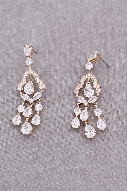 Bell Shape Cubic Zirconia Drop Earrings