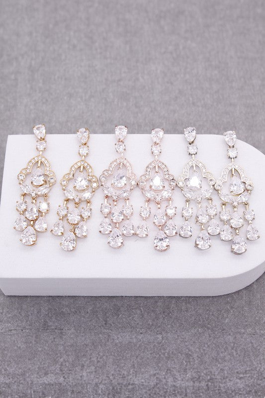 Bell Shape Cubic Zirconia Drop Earrings