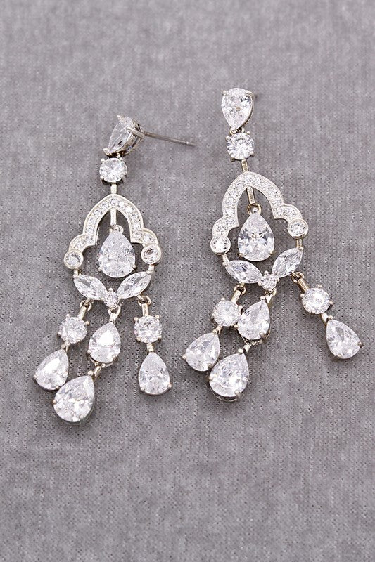 Bell Shape Cubic Zirconia Drop Earrings