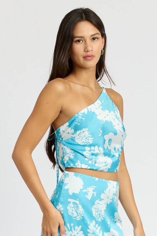 WILDFLOWER PRINT ONE SHOULDER TOP