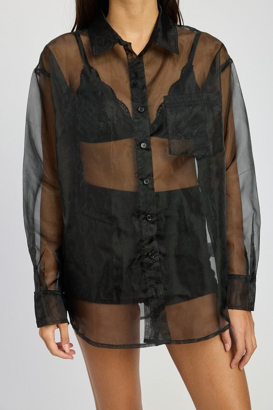 OVERSIZED ORGANZA SHIRT