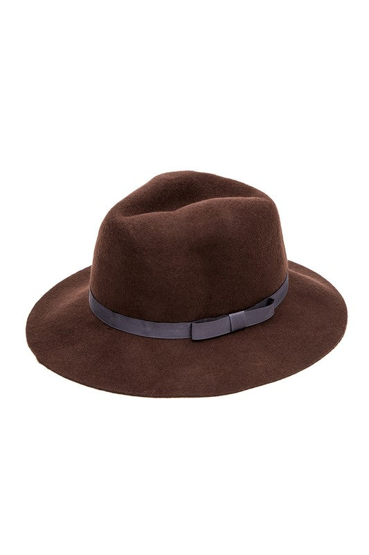 Wool Felt Ribbon Fedora