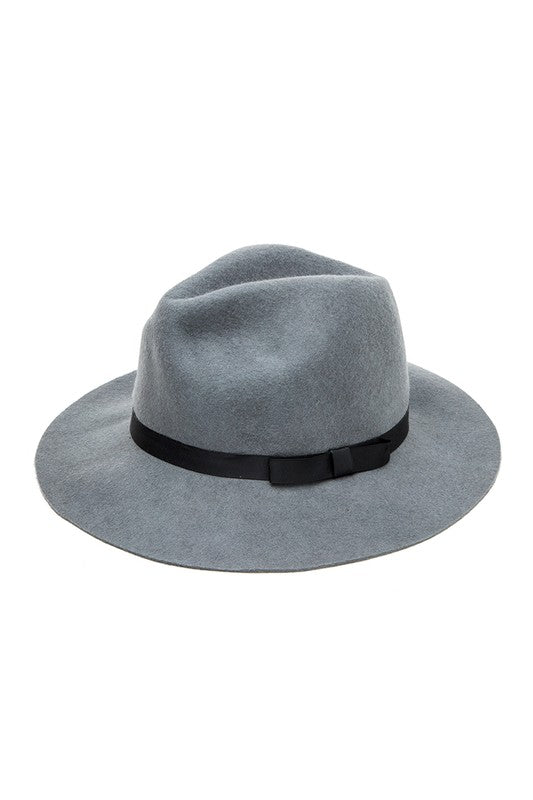 Wool Felt Ribbon Fedora