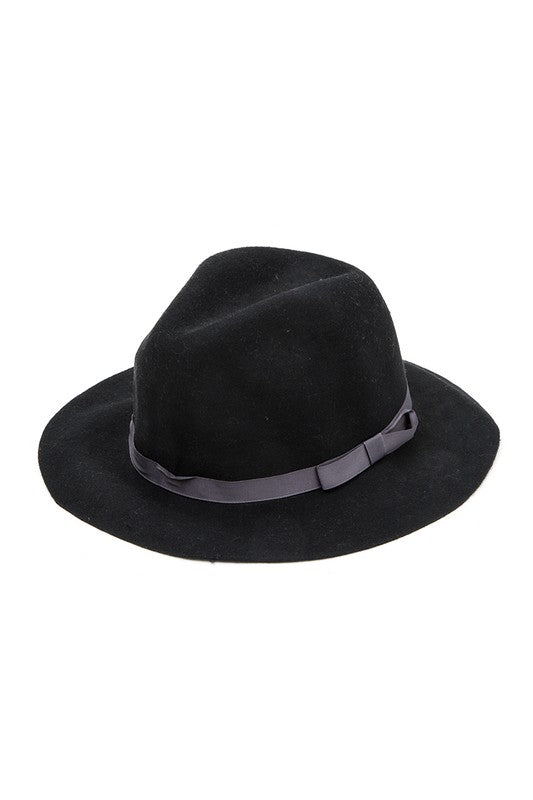 Wool Felt Ribbon Fedora