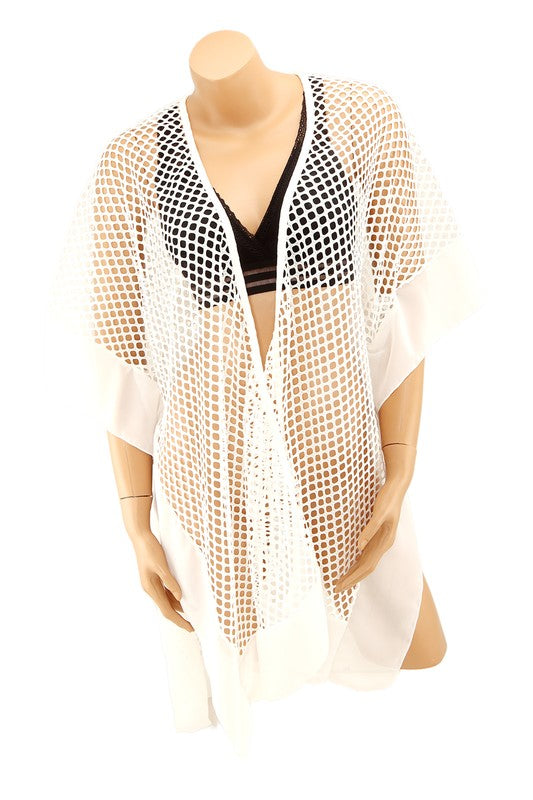 Solid Net Kimono