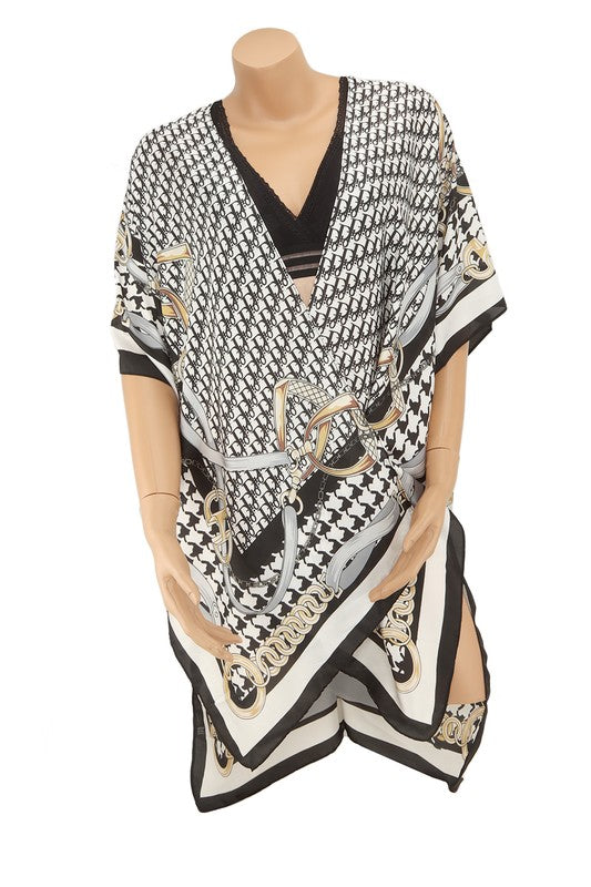 Abstract Pattern Print Kimono