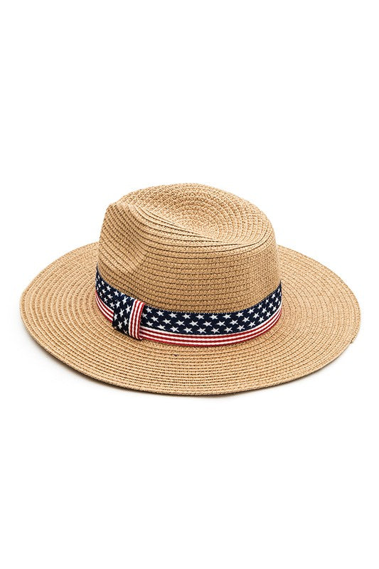 Americana Hat Band Straw Sun Hat