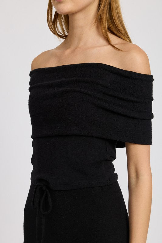 FOLD OVER STRAPLESS TOP