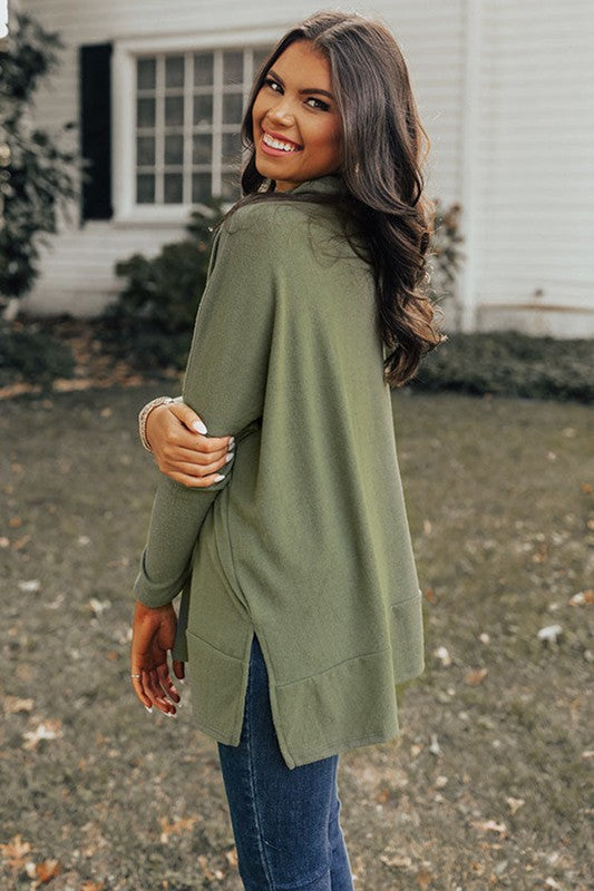 Women Cowl Neck Shift Tunic Top