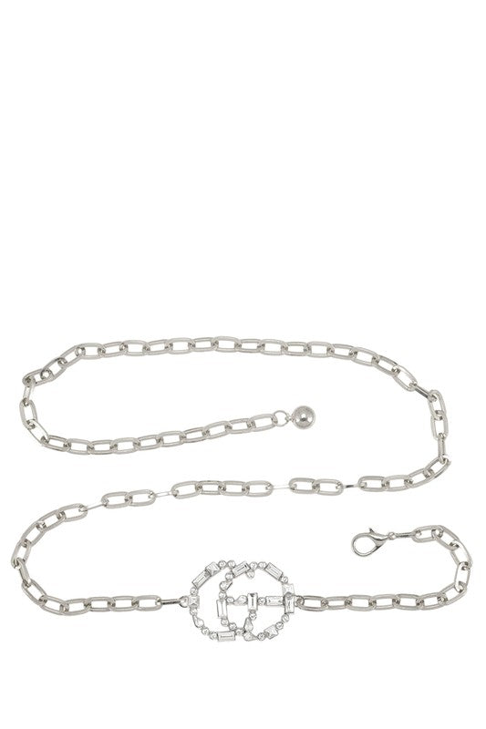 Baguette Stone GO Buckle Chain Belt