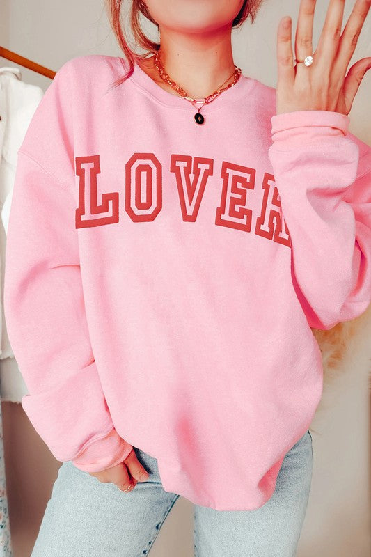 Women Puff Print Drop Shoulder Pullover Sweatshirt