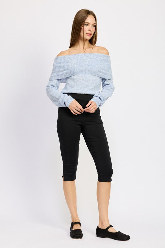 OFF SHOULDER FOLD OVER TOP