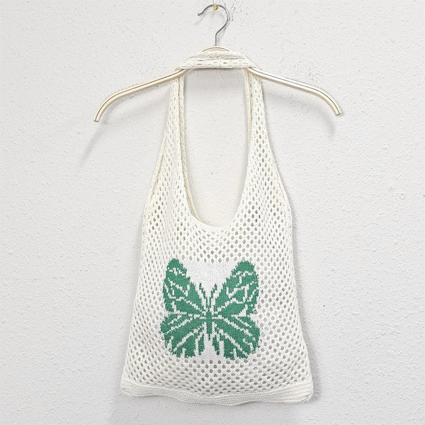 Butterfly Crochet Tote Bag