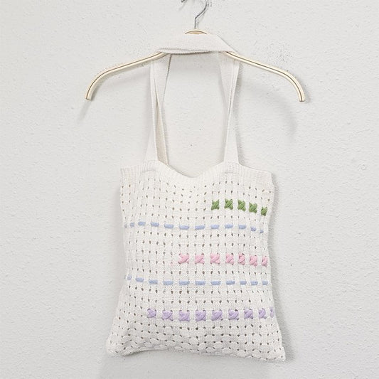 X-Pattern Crochet Tote Bag