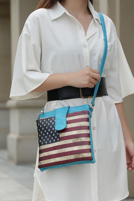 MKF Josephine Women's FLAG Crossbody Bag by Mia K