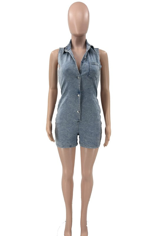 WOMEN FASHION DENIM ROMPERS